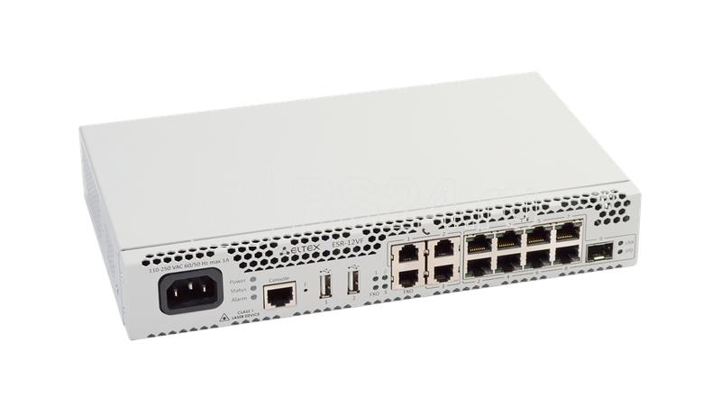 Маршрутизатор сервисный 8хEthernet 10/100/1000 Base-T; 1х1000Base-X (SFP); 1хRS-232 (RJ-45); 2 порта USB2.0 ELTEX ESR-12VF
