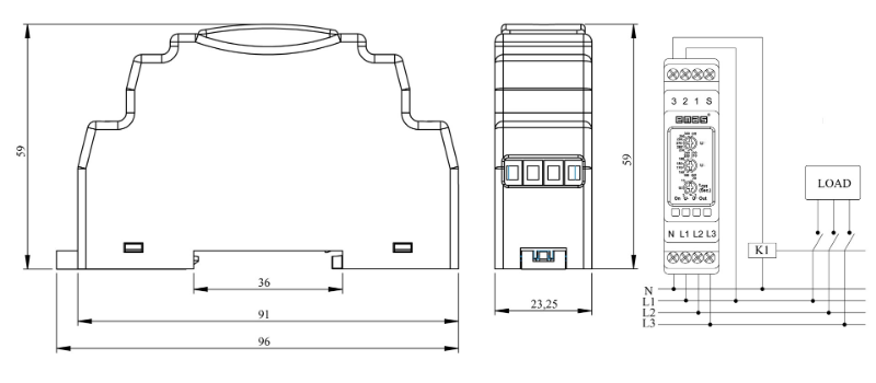 Реле защиты от перенапряжения (3 фаза) EMAS RR3VP02