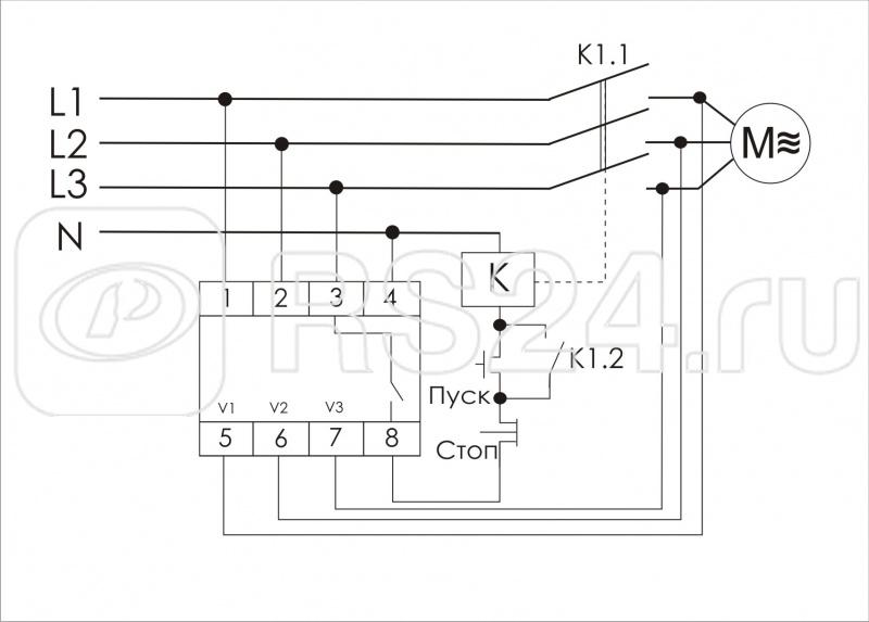 Реле контроля наличия фаз CZF-2BR (монтаж на DIN-рейке 35мм; регулировка порога отключения; 3х400/230+N 8А 1Z IP20) F&F EA04.003.003