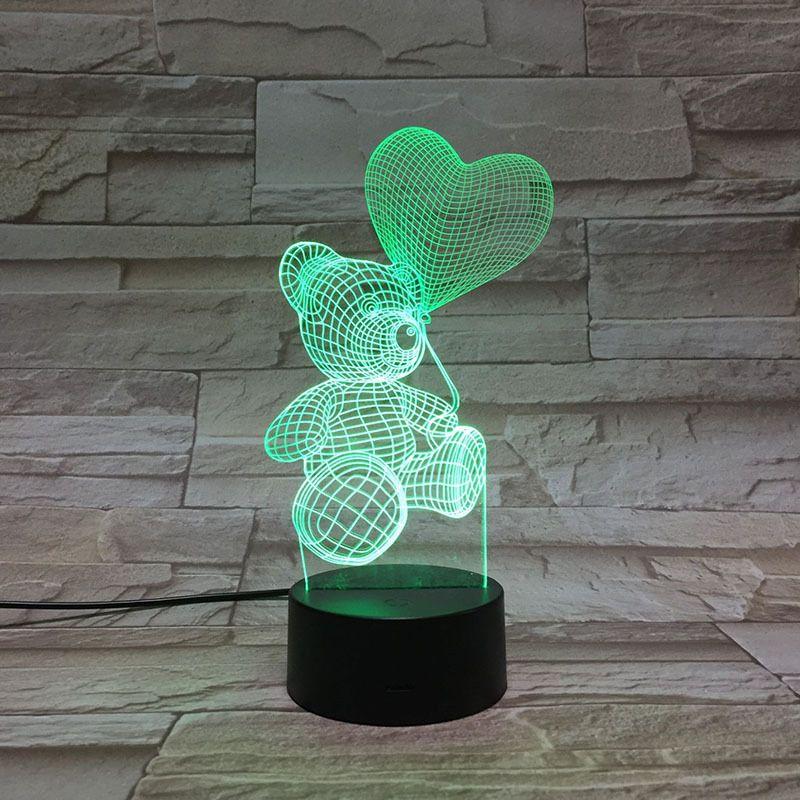 Светильник светодиодный настольный NL-402 "Мишка" 3Вт RGB USB ночник син. Camelion 14560