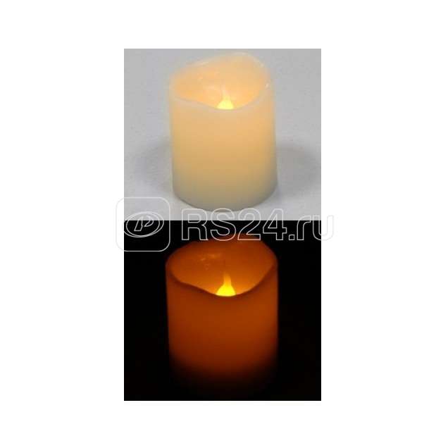 Свеча светодиодная восковая WC09 сл. кость Космос KOC_Candle_WC09_wt