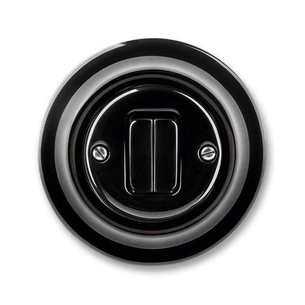 Выключатель кнопочный 2-кл. Decento черн. фарфор ABB 2CHK598734C4301