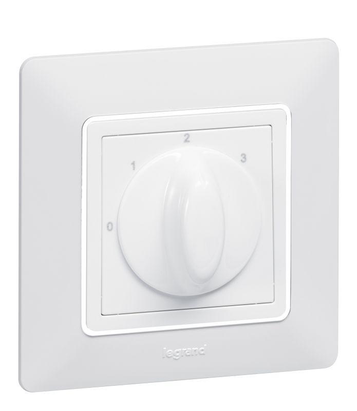 Выключатель для вентилятора Valena Life 4-позиц. с лицев. панелью винтов. зажимы механизм бел. Leg 752132