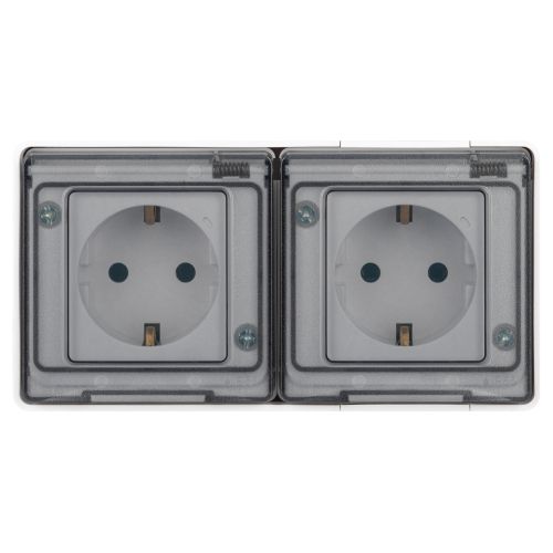 Розетка Эксперт 11-2503-01 2х2P+E гориз. IP55 16А-250В ОУ бел. Эра Б0063264