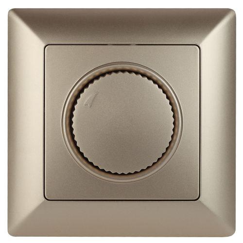 Светорегулятор Solo 4-401-04 поворотный 600Вт 230В IP20 СУ шампань Intro Б0053708