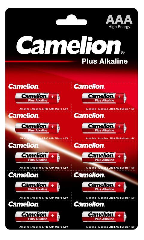 Элемент питания алкалиновый AAA/LR03 1.5В Plus Alkaline LR03-BP1х10P (блист.10шт) Camelion 14136