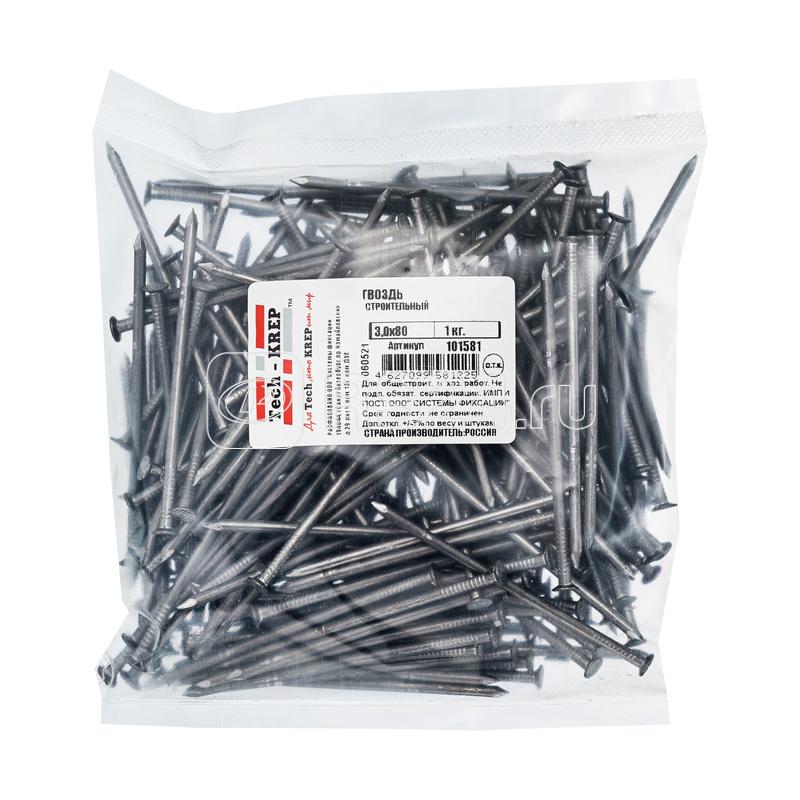 Гвоздь строительный 3х80 (уп.1кг) Tech-Krep/Zitar 101581