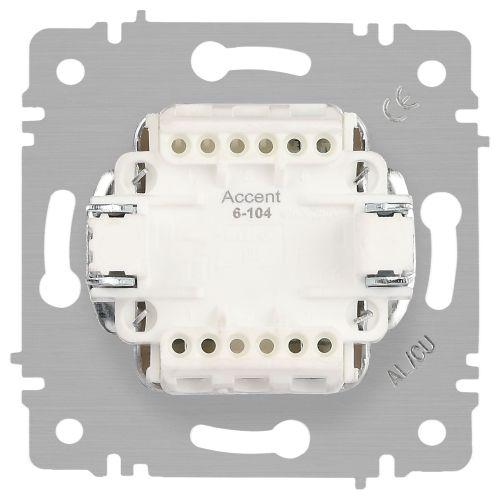 Выключатель 2-кл. СП Accent 6-104-09 10А IP20 250В AL/CU титан Intro Б0063499