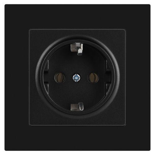 Розетка 1-м СП Accent 6-202-05 16А IP20 250В 2P+E Schuko антрацит Intro Б0063693