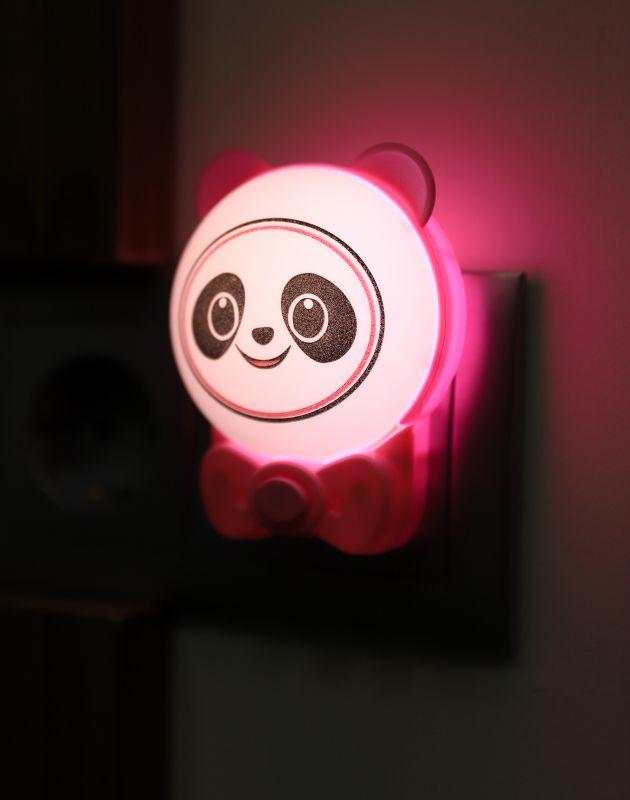 Светильник светодиодный NL-253 "Панда с бантиком " LED ночник с выкл. смена цветности свечения 220В Camelion 15006