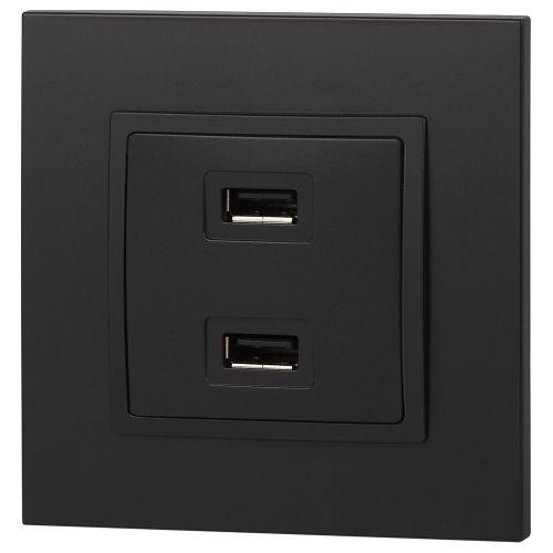 Устройство зарядное USB 14-4110-05 5В-2100мА Elegance антрацит ЭРА Б0034373