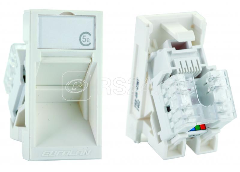 Модуль кат.5E UTP французск. стандарт бел. Eurolan 16A-U5-03WT
