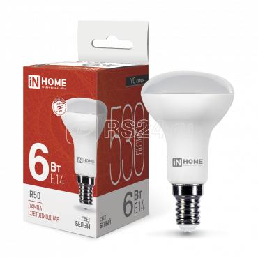Лампа светодиодная LED-R50-VC 6Вт рефлектор 4000К нейтр. бел. E14 530лм 170-265В IN HOME 4690612024264
