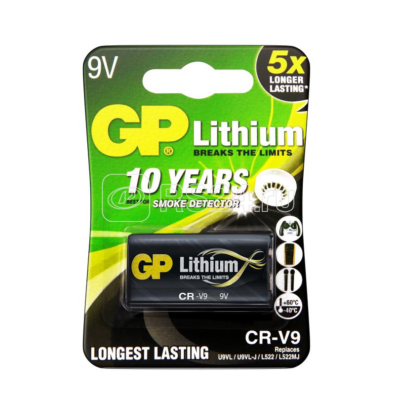 Элемент питания литиевый CR-9V 9В (блист.1шт) GP 8485 Элемент питания литиевый CR-9V 9В (блист.1шт) GP 8485