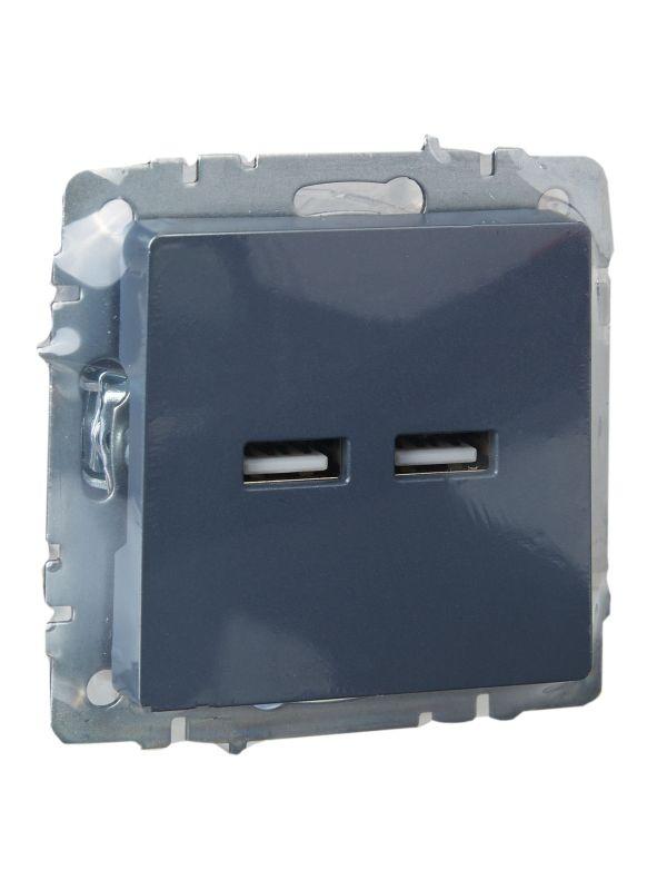 Розетка BRITE USB A+A 3.1А РЮ10-1-БрМ механизм маренго IEK BR-U21-D31-K35