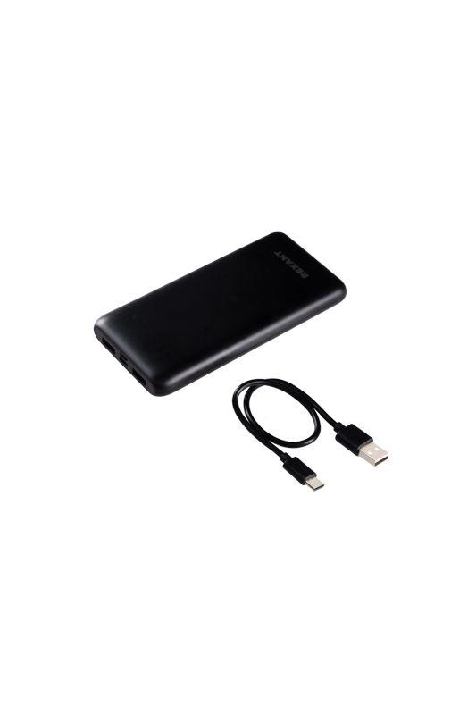 Устройство зарядное портативное Power Bank (аккумуляторная батарея) 10000мА.ч с Quick Charge и Power Delivery черн. Rexant 30-2051
