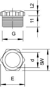 Заглушка 107 E PG11 PS OBO 2025116