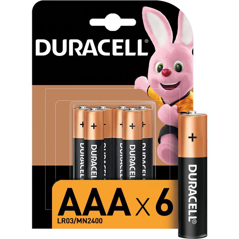 Элемент питания алкалиновый AAA/LR03 LR03-6BL Basic (блист.6шт) Duracell Б0014858