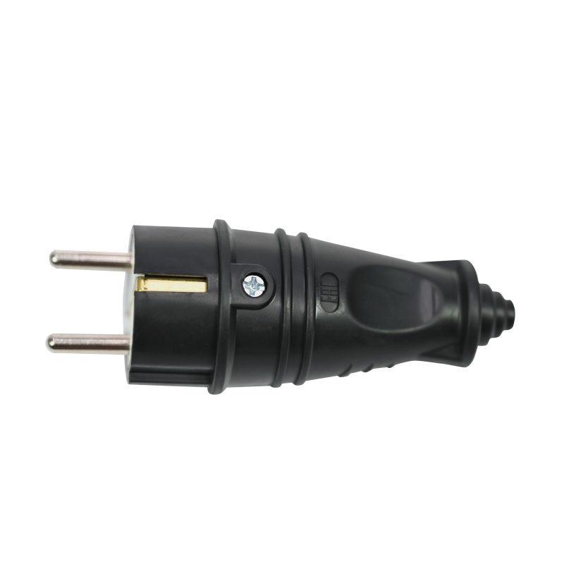 Вилка прямая MultiSet 16А 250В IP44 с заземл. каучук черн. SE MST4001BK