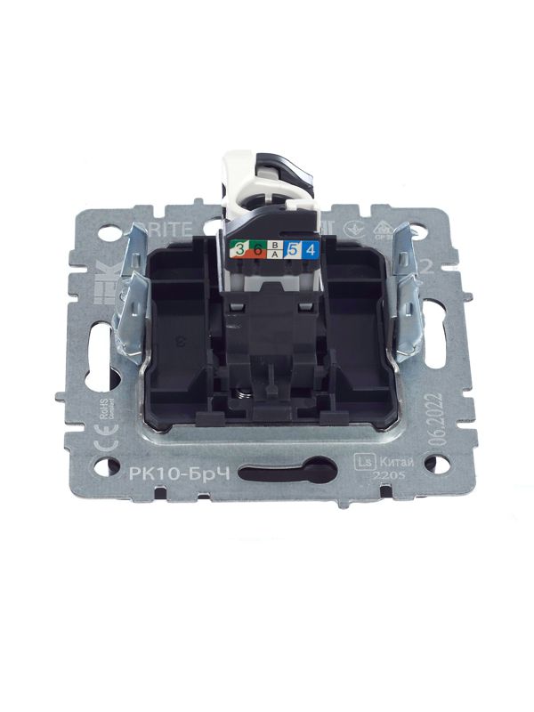 Розетка компьютерная СП RJ45 кат.5E BRITE РК10-БрЧ механизм черн. IEK BR-K10-1-K02