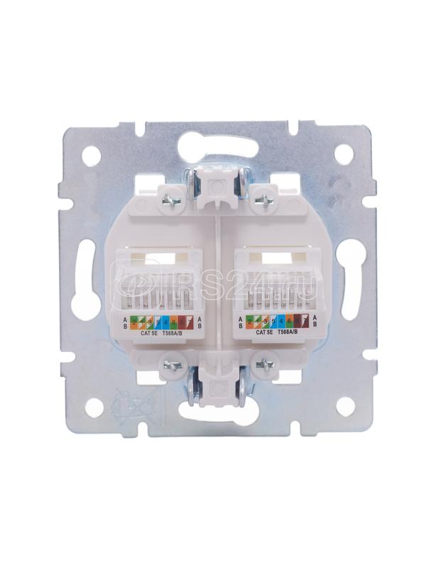 Розетка компьютерная 2-м СП Vesna механизм жемчуж./бел. перламутр LEZARD 742-3088-141