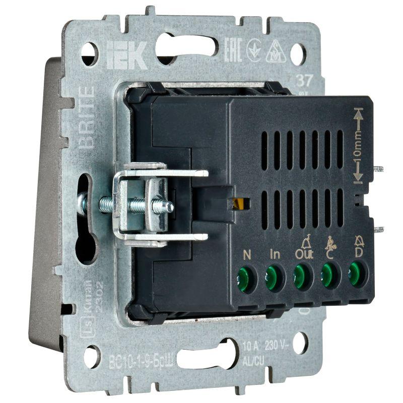 Кнопка звонка BRITE 10А ВС10-1-9-БрС для отелей с индик. механизм сталь IEK BR-V14-2-10-K46