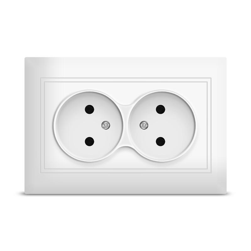 Розетка 2-м СП Севиль 16А IP20 без заземл. бел. UNIVersal С0102