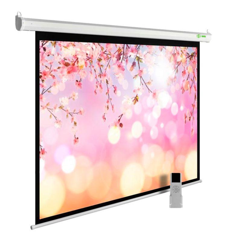 Экран 220х220см MotoExpert CS-PSME-220x220-WT 1:1 настенно-потолочный рулонный бел. (моторизованный привод) CACTUS 407853