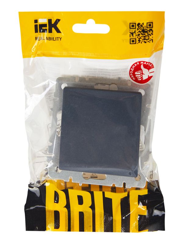 Выключатель проходной 1-кл. СП BRITE ВС10-1-6-БрМ 10А механизм маренго IEK BR-V12-0-10-K35