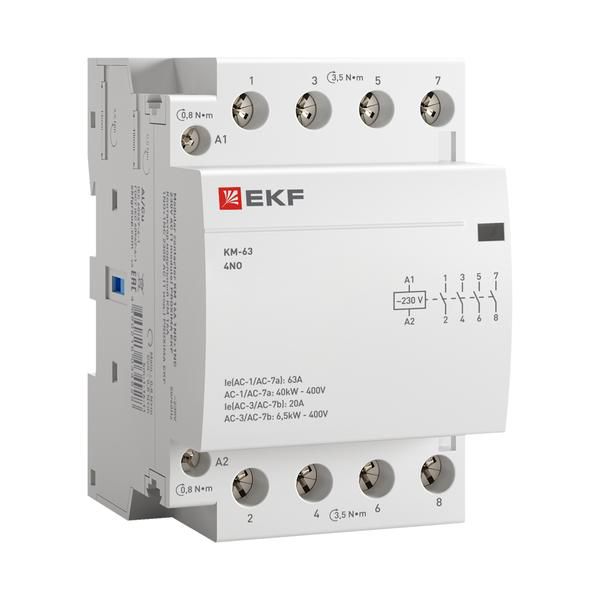 Контактор модульный КМ 63А 4NО 3 мод. 184-253В EKF km-3-63-40