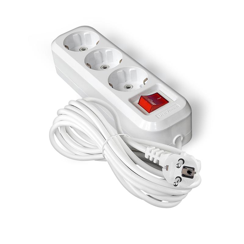 Удлинитель 3х5м с заземл. 13А IP20 S-303 ПВС 3х1 с выкл. UNIVersal 9631987