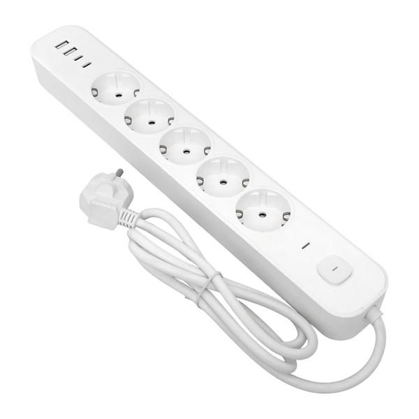 Удлинитель 5х5м IP20 2USB 2.4А+2type-C LUX 1.5кв.мм EKF UBA-LUX-505-TC