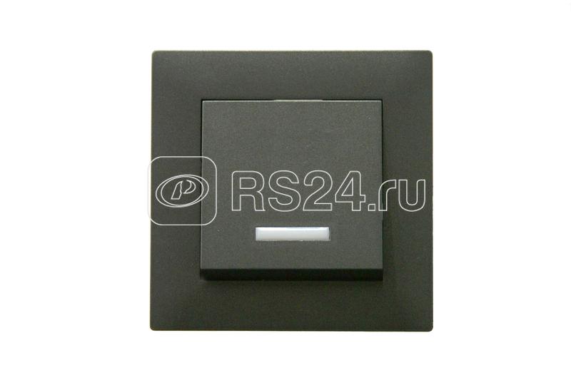 Выключатель 1-клав. с подсветкой Karea RIZZ STAR дым. металлик Makel 88050021