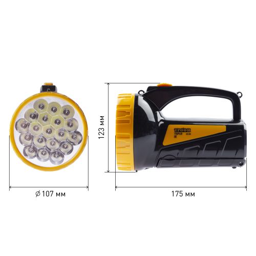 Фонарь-прожектор аккумуляторный TSP19 19 + 18LED аккум. 4В 2А.ч ЗУ 220В (картон. упак.) Трофи C0045552/Б0008436