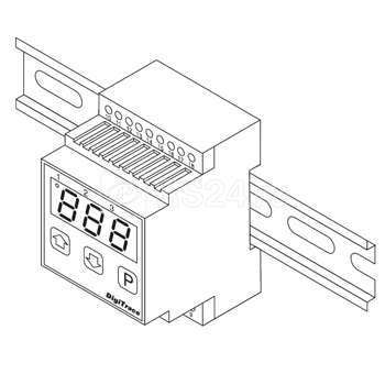 Устройство управления для монтажа на DIN-рейку IP30 (макс. 16А 230В) с регулированием по темп. поверхности (установка Тподдерж. от 0град.C до +63град.C) с выносным датчиком типа Pt100 Raychem RAYSTAT-CONTROL-11-DIN