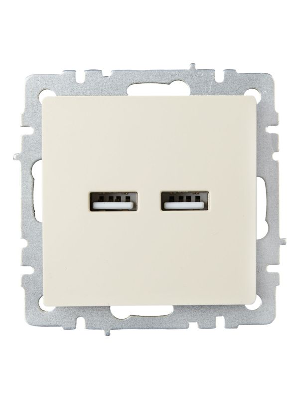 Розетка BRITE USB A+A 3.1А РЮ10-1-БрКр механизм беж. IEK BR-U21-D31-K10