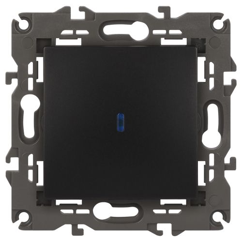 Выключатель 1-кл. СП Elegance 14-1102-05 10А IP20 250В 10AX с подсветкой механизм антрацит Эра Б0034219