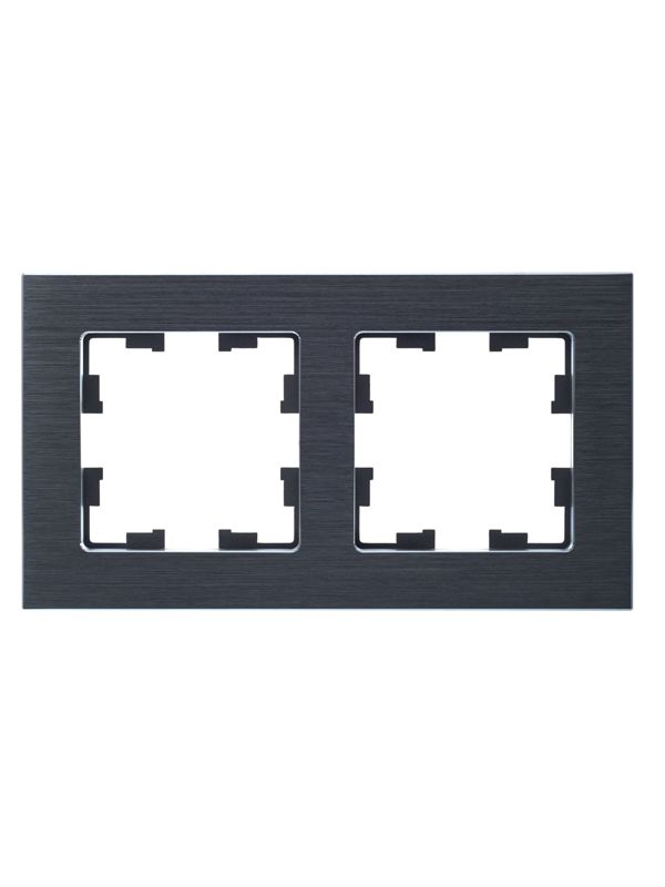 Рамка 2-м BRITE РУ-2-1-БрА металл алюм. IEK BR-M22-M-K47
