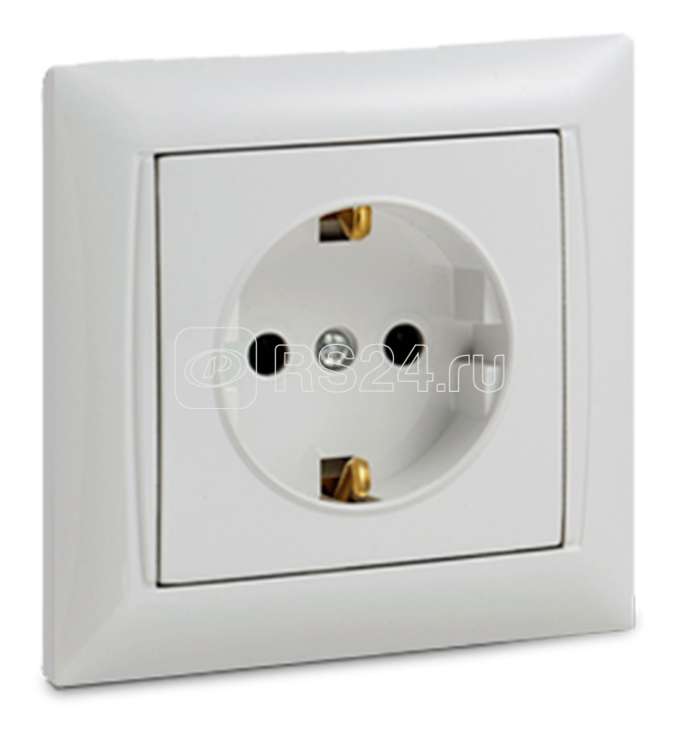 Розетка 1-м VALENZO с заземл. 6028 бел. ASD / IN HOME 4690612006352