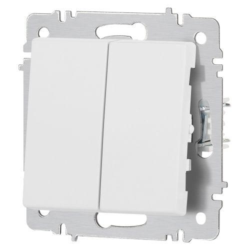 Выключатель 2-кл. СП Accent 6-104-01М 10А IP20 250В AL/CU бел. матов. Intro Б0063456