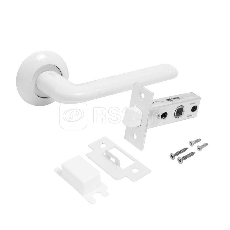 Комплект ручка и защелка АРТ "ПОЛО" W+L45-8 W (15110/S45) матов. бел. Аллюр 14 668