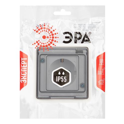 Розетка Эксперт 11-2522-01 2P+E IP55 шторки 16А-250В СУ бел. Эра Б0063281
