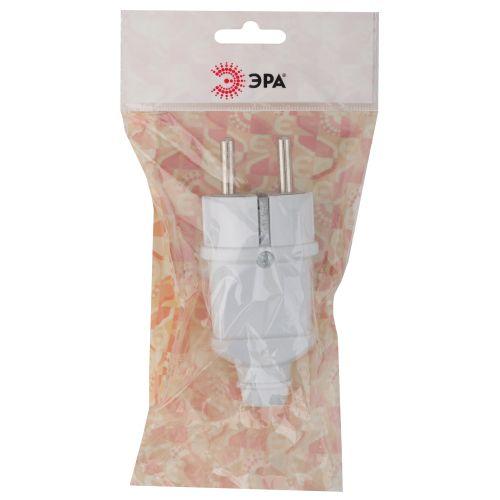 Вилка с заземл. прямая 16А бел. Vx2-W ЭРА Б0039673