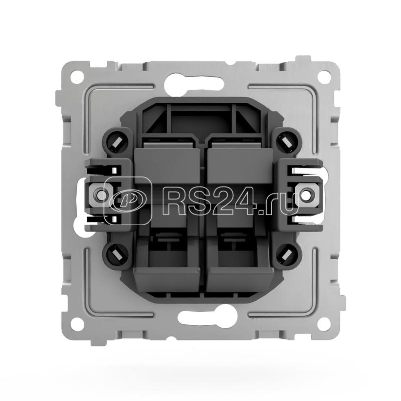 Розетка компьютерная 2-м СП Pixel RJ45 кат.5E механизм карбон TOKOV ELECTRIC TKE-PX-RC2-C14