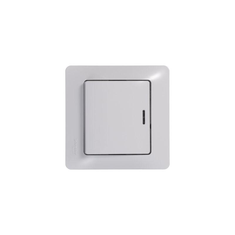 Выключатель 1-кл. СП Glossa 10А IP20 (сх. 1а) 10AX с подсветкой механизм бел. SE GSL000113