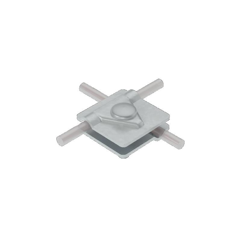 Соединитель универсальный 2USM-D5-10 HD для прутка d5-10мм с 2 пластинами 40х40мм сталь гор. оцинк. КМ MA0283