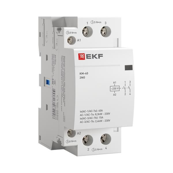 Контактор модульный КМ 40А 2NО (2 мод.) EKF km-2-40-20
