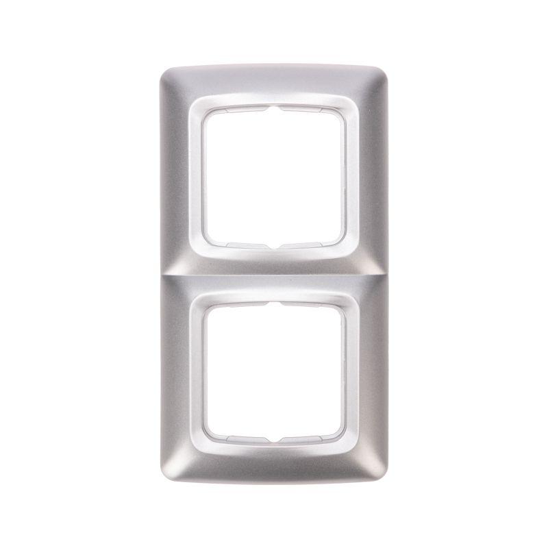 Рамка 2-м DEA горизонт. серебр. метал. Kranz KR-78-0286