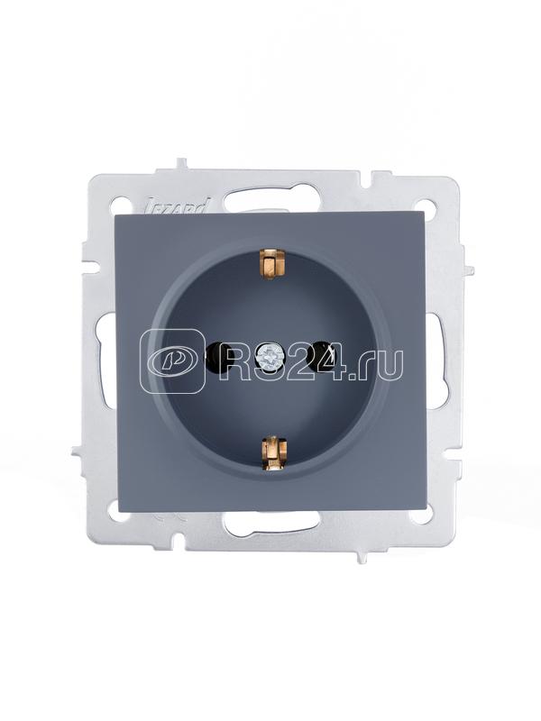 Розетка 1-м СП Vesna с заземл. защ. шторки ПБТ механизм графит LEZARD 742-3488-124B