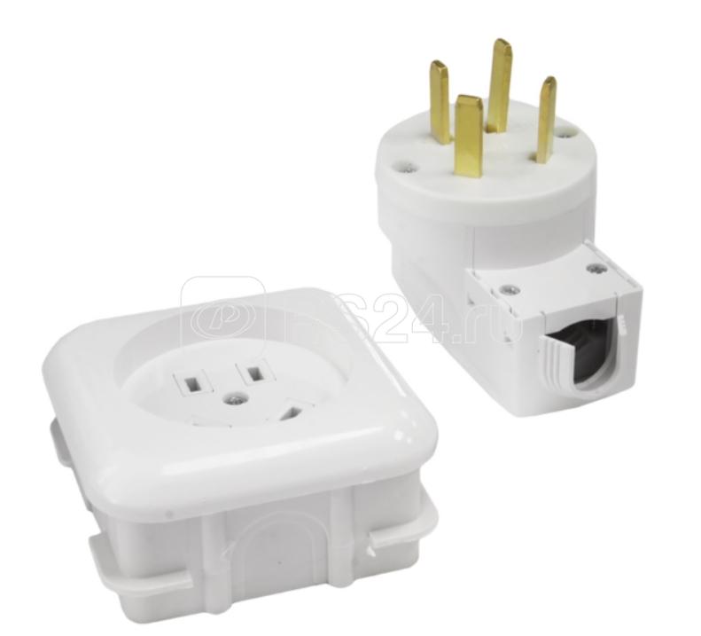 Разъем СП РШ-ВШ (вилка + розетка) 32А 440В бел. Bylectrica РС32-004/В32-003